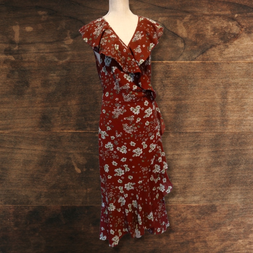 NWT Beautiful Bohemian Rustic Floral Wrap Dress Sz Xl